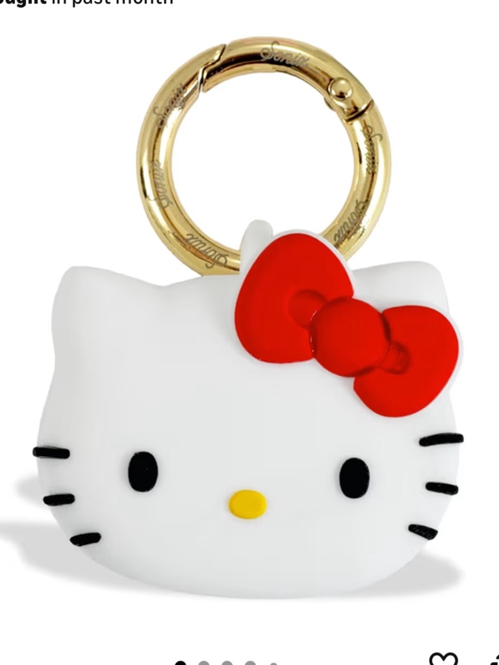 Sonix Hello Kitty Silicone AirTag Cover in White with Red Bow..Sanrio